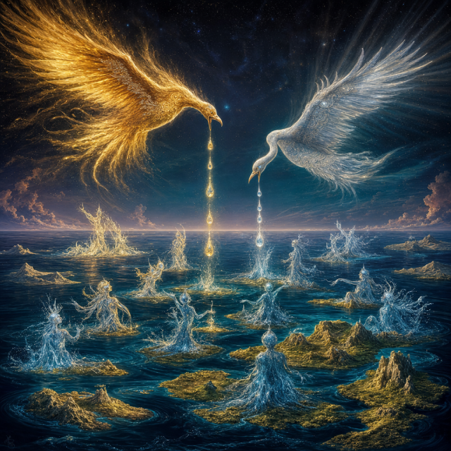 The Legend of the Divine Birds and Water Spirits